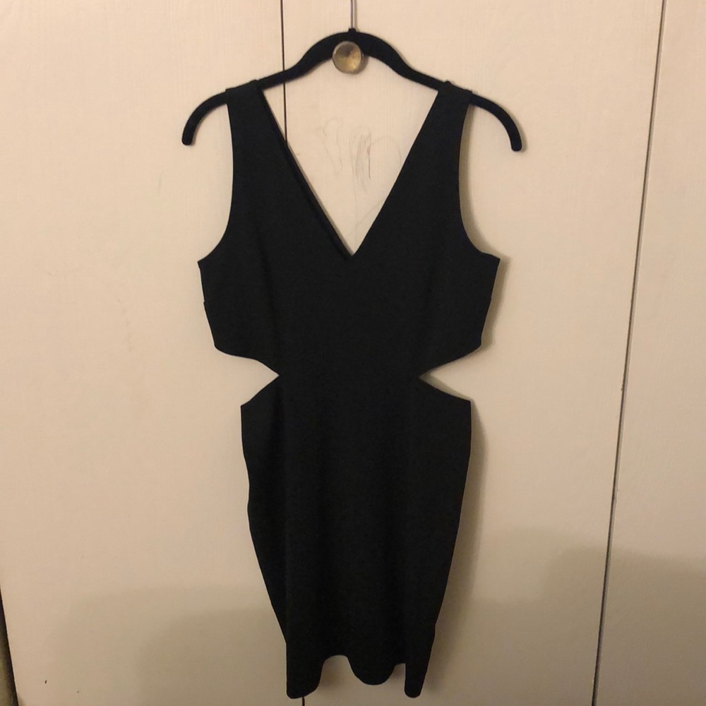 little black dress with side cut outs